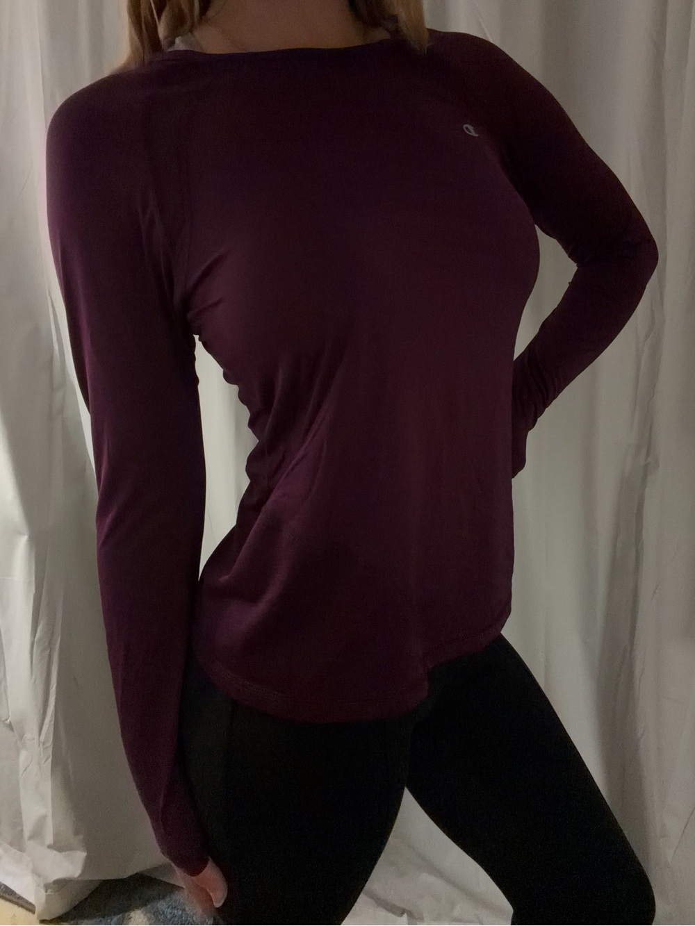 Champion Purple Long Sleeve Active Crewneck Top